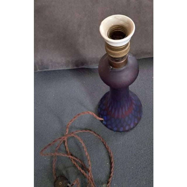 Loetz Art Nouveau Peacock Iridescent Lamp - Loetz Witwe, Early 20th Century For Sale - Image 4 of 8