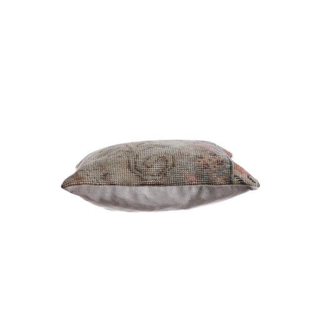 Decorative pillow cover made from vintage handknoted Turkish rug pieces. Backed with good quality cotton fabric. Pillow...