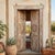 1920s Antique Indian Om Carved Double Door | Whitewashed Vintage Exterior Statement Doors For Sale - Image 5 of 5