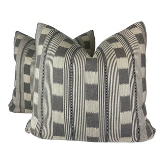 Christopher Farr Cloth "Lost and Found" in Natural 22" Pillows-A Pair For Sale
