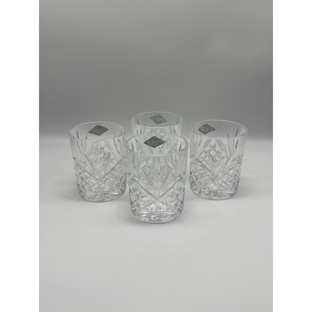 Shannon Crystal Shannon Crystal by Godinger Dublin Collection Set of 4 Double Old Fashioned Glasses For Sale - Image 4 of 9