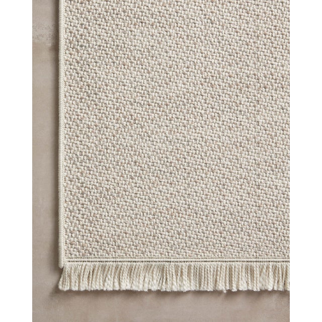 Loloi Rugs Amber Lewis x Loloi Malibu Ivory / Dove 18" x 18" Sample Rug For Sale - Image 4 of 6
