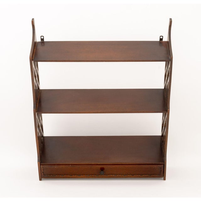 Brown Chippendale Style Mahogany Wall-Hanging Shelf For Sale - Image 8 of 8