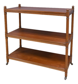 Early 20th Century Serving Trolley on Casters in Light Mahogany