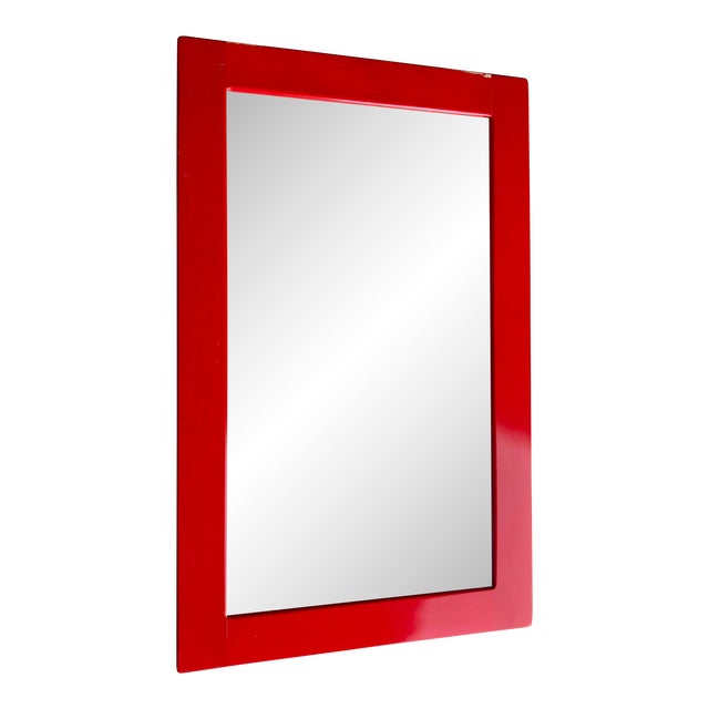 1970s Simmons Red Modern Vanity Mirror For Sale