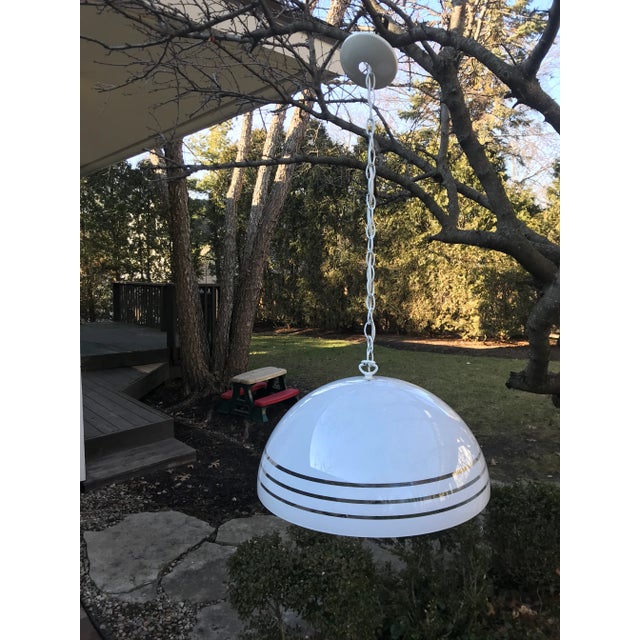 Space age meets Bauhaus! This unique oversized mushroom dome pendant lamp makes a subtle statement for those in the know....