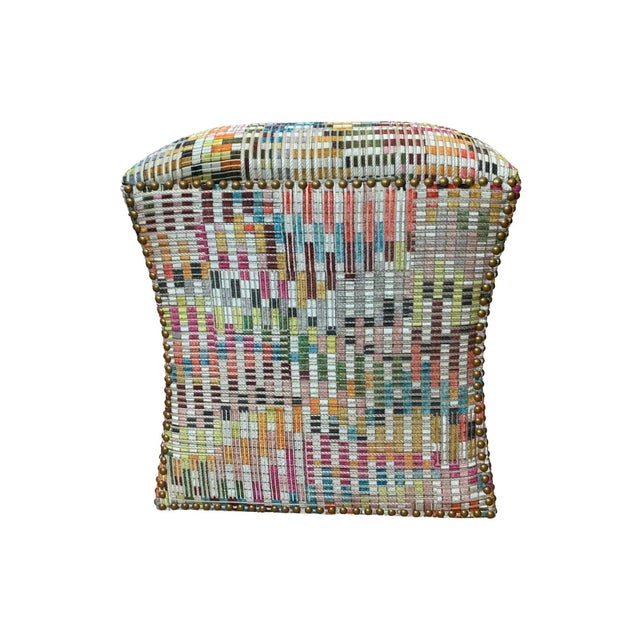 Custom Hourglass Shaped Ottoman For Sale - Image 4 of 6