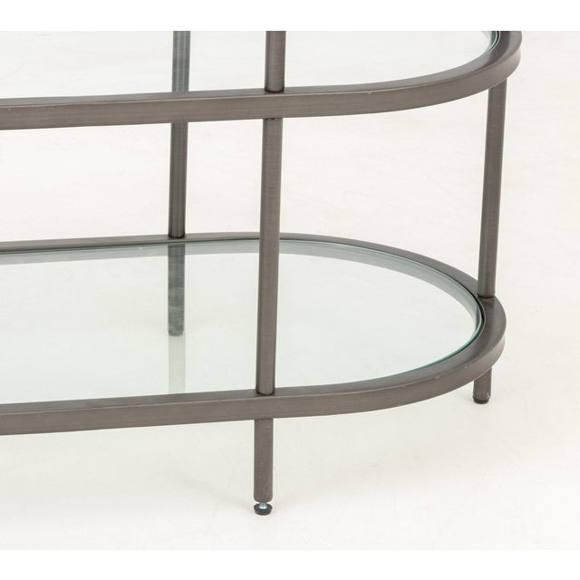 Early 21st Century Modern Three Tier Glass Top Etagere Console For Sale - Image 5 of 6