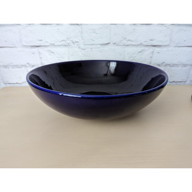 1950's Hall Pottery Cobalt Blue Centerpiece Bowl Chairish