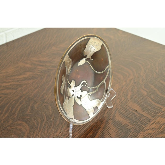 Heintz Art Metal Shop Heintz Style Arts & Crafts Sterling Silver on Bronze Plate For Sale - Image 4 of 9