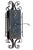 Spanish Revival or Gothic-style hand-forged wrought iron lantern pendant. It features ornate scrollwork with a dark gray...
