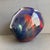 Late 20th Century Vintage Blue Art Glass Vase Organic Bowl XL Center Piece Red Green Swirl For Sale - Image 5 of 11