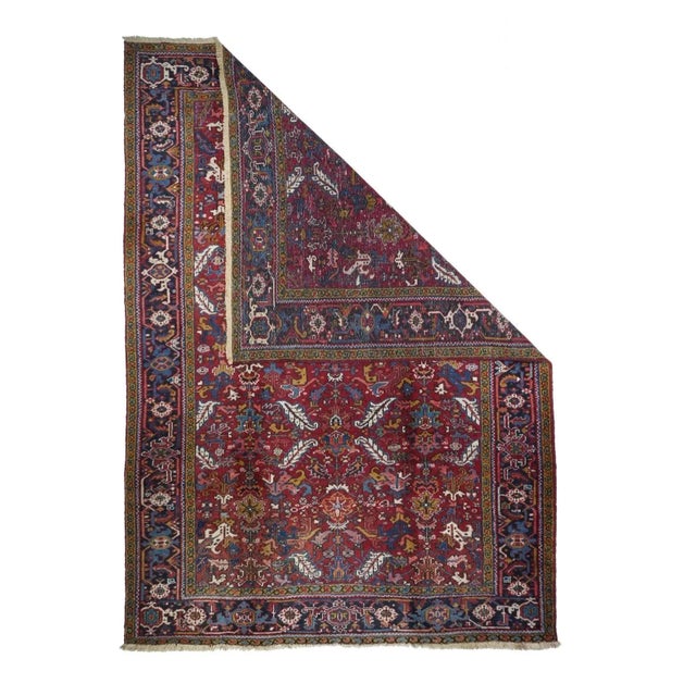 Pairs of crisp, veined, curled ecru leaves define the allover pattern of palmettes and poles, accented in green, mustard,...