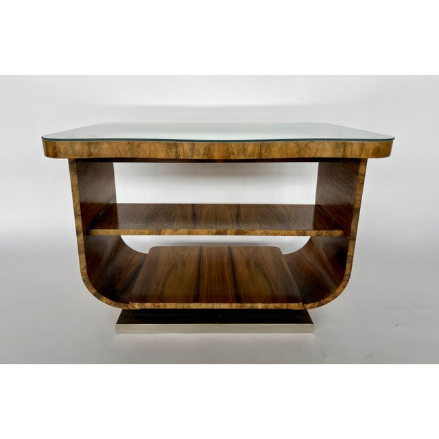 Art Deco Mid 20th Century Organic Edge Art Deco Wood Side Table For Sale - Image 3 of 9