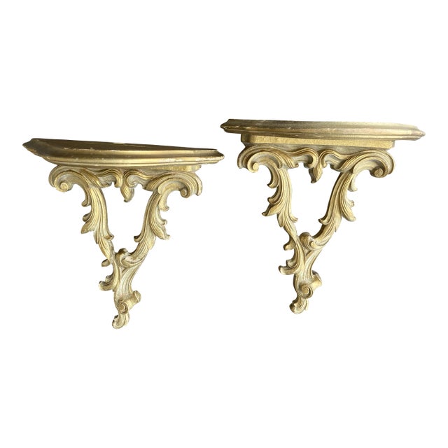 1960s Giltwood Shelves - a Pair For Sale