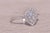 Silver The Lumina: Pear-Shaped Cluster Natural Diamond Halo Ring in White Gold For Sale - Image 8 of 11