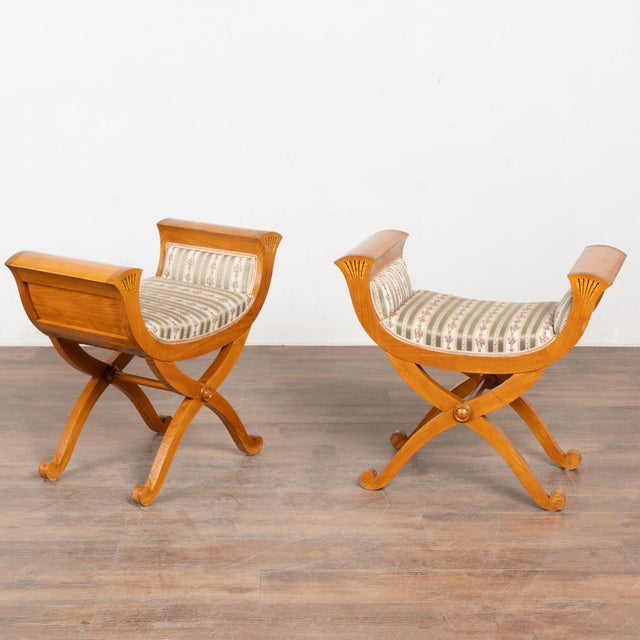 20th Century Neoclassical Style Pair of Danish Stools For Sale - Image 15 of 15
