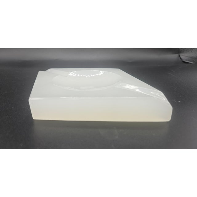 Mid-Century Modern Vintage Alabaster Playing Card Symbol Diamond Shaped Ashtray For Sale - Image 3 of 9