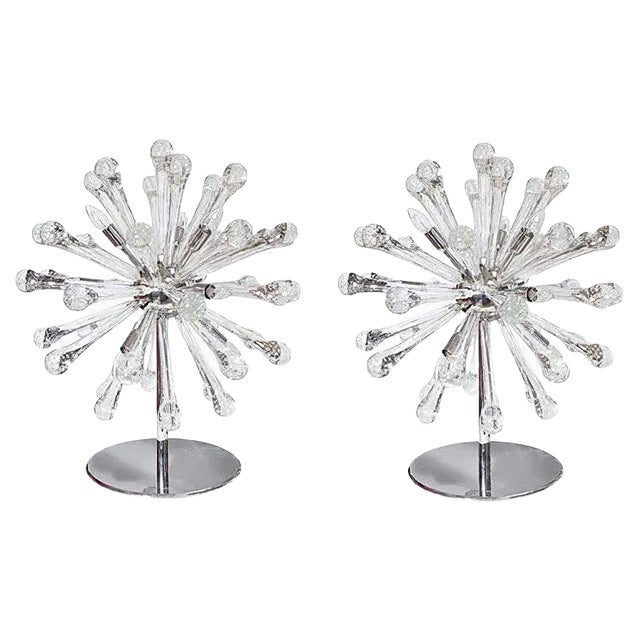 Murano Sputnik Bullicante Table Lamps, 1980s, Set of 2 For Sale