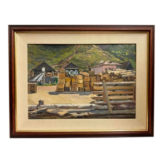 Pushnin, Alexander, "At the Pier," Russian Painting, 1959 For Sale
