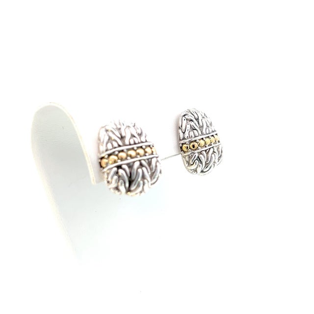 Authentic John Hardy Estate No Original Back Earrings Sterling Silver 18k Y Gold JH72 TRUSTED SELLER SINCE 2002 PLEASE SEE...