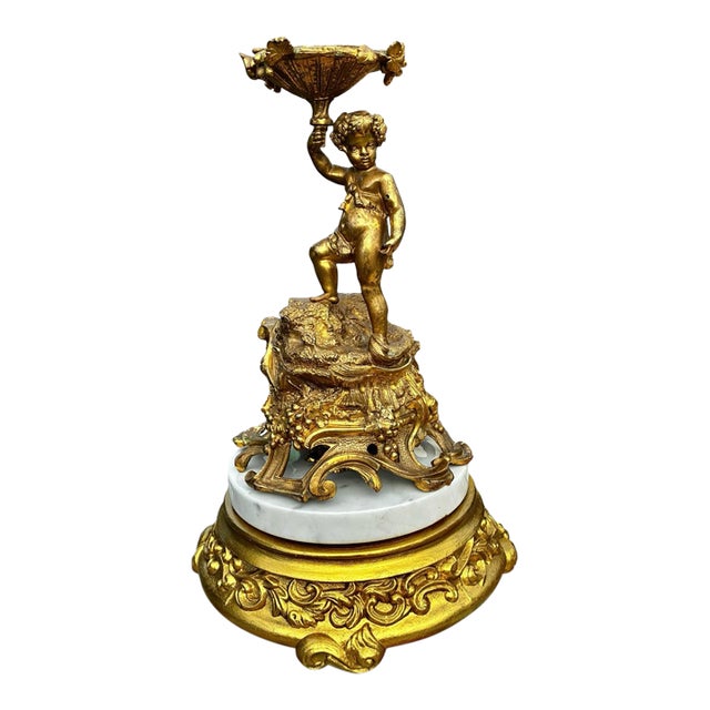 Antique French Gilt Bronze Figural Centerpiece For Sale