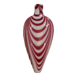 Early 19th Century White With Red Nailsea Glass Pocket Flask