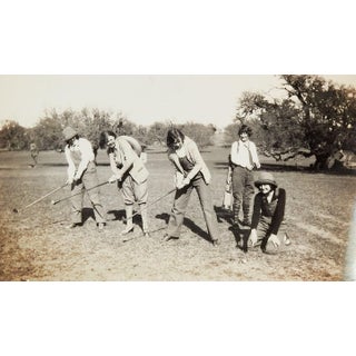 Vintage 1920's Snapshot Lady Golfers Overalls Knickers Photograph For Sale