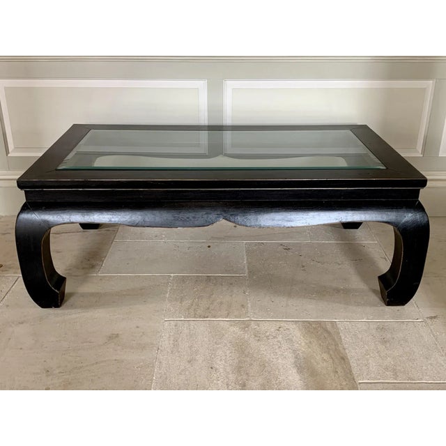 Late 20th Century Kang Style Rectangular Glass Top Coffee Table For Sale - Image 9 of 10