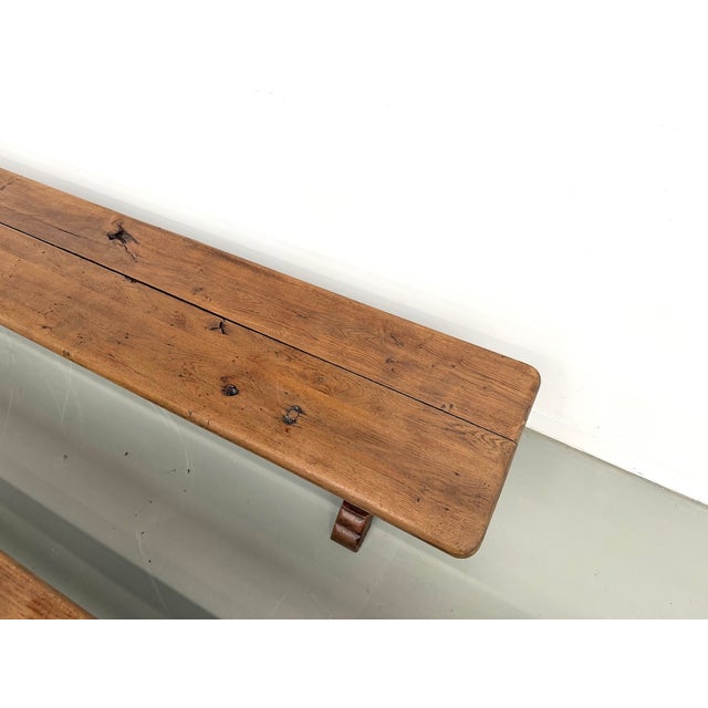 Oak Farm Benches, 1890s, Set of 2 For Sale - Image 9 of 18