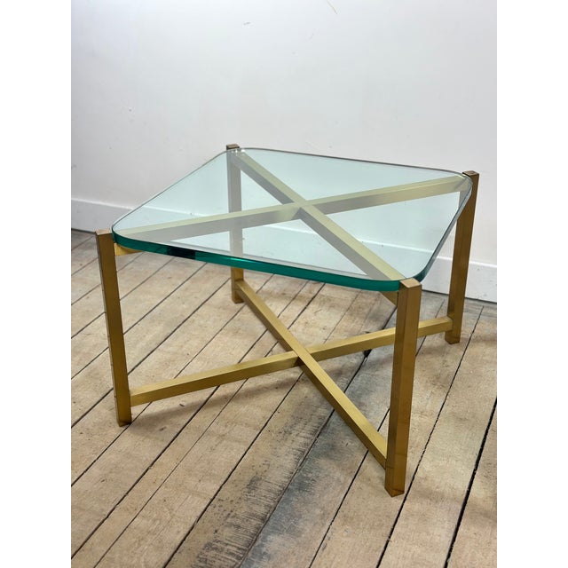 Metal Italian Brass and Glass Side Tables, 1970s, Set of 2 For Sale - Image 7 of 13