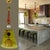 Pair of Murano glass Mid-Century Modern pendant lights, Italy circa 2000s. The Italian chandeliers are made of olive...