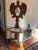 Antique hall tree w umbrella stands, mirror and small drawer. Great condition. Approx 74” tall x 32” wide. Pickup in...
