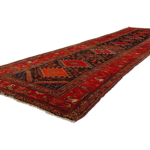 53875 Antique Persian Azerbaijan Rug Runner, 03'05 x 13'00. Persian Azerbaijan rugs are traditional handwoven carpets...