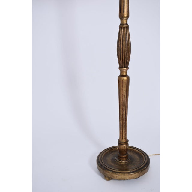 Gilded Turned Wood Floor Lamp, 1930s For Sale - Image 4 of 5
