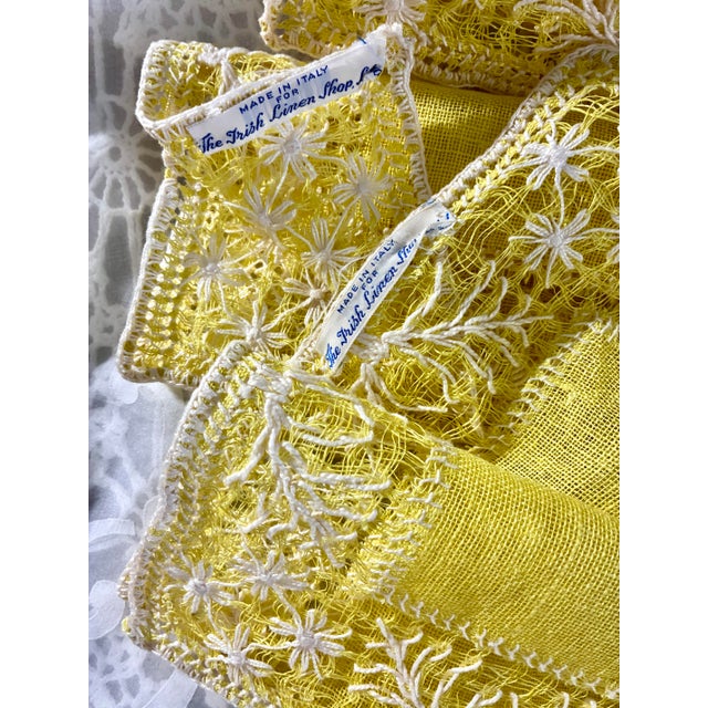 Traditional Vintage the Irish Linen Shop LTD Luxury Tablelinen Placemat & Doily or Napkins Made in Italy Set of 4 Pieces 100% Linen and Lace For Sale - Image 3 of 11