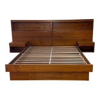 Mid 20th Century Danish Modern Queen Platform Bed For Sale