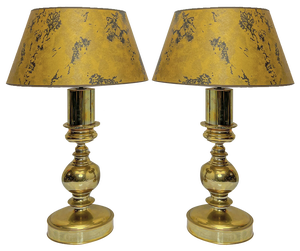 Vintage Brass Spheric Table Lamps, France, 1960s, Set of 2