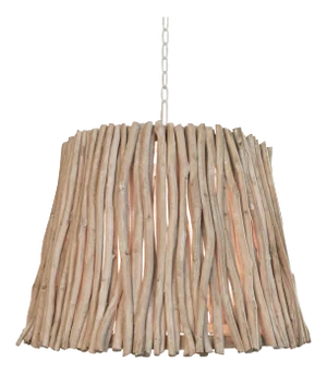 Matthew Izzo Home Crew Tapered Drum Eucalyptus Wood Pendant Light