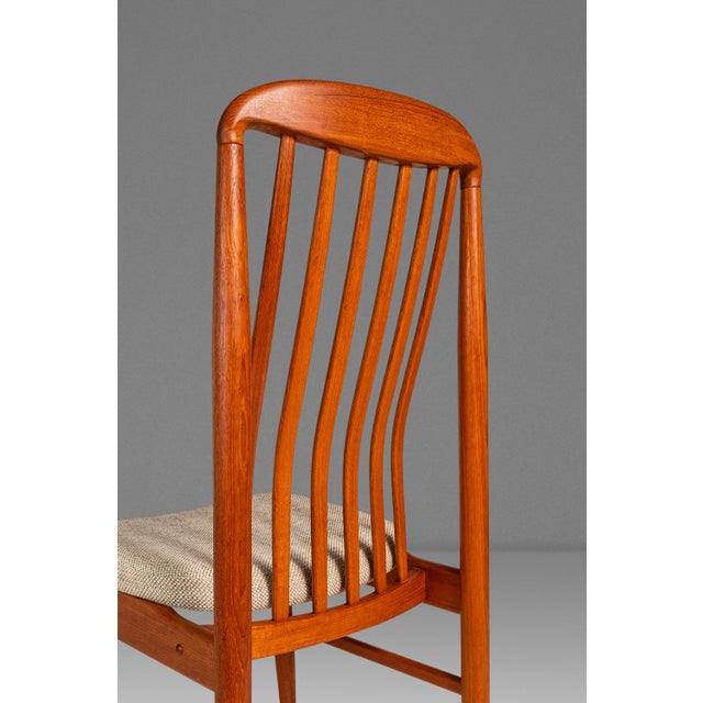 Set of Six (6) Danish Modern Sculptural Dining Chairs in Teak & New Fabric Attributed to Benny Linden for Benny Linden Designs, Thailand, C. 1970s For Sale - Image 14 of 18