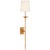 Catina Large Tail Sconce in Antique Gold Leaf with Linen Shade Designer: Julie Neill Height: 30.5" Extension: 8"...