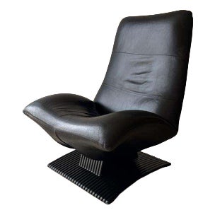 Wave F773 Chair in Black Leather by Peter Van Der Ham for Artifort, 1985 For Sale