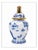 Chinoiserie Blue and White Chinoiserie Ginger Jars With Gold Lion Finials – Porcelain Temple Vases For Sale - Image 3 of 4