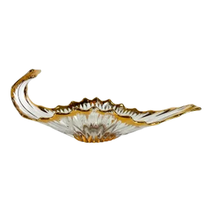 Freeform Gilded Glass Dish Attributed to Cofrac France, 20th Century