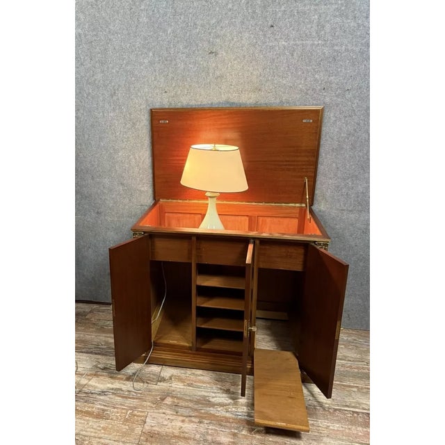 Empire Style Sideboard in Mahogany and Gilded Bronze, 1950s For Sale - Image 5 of 8