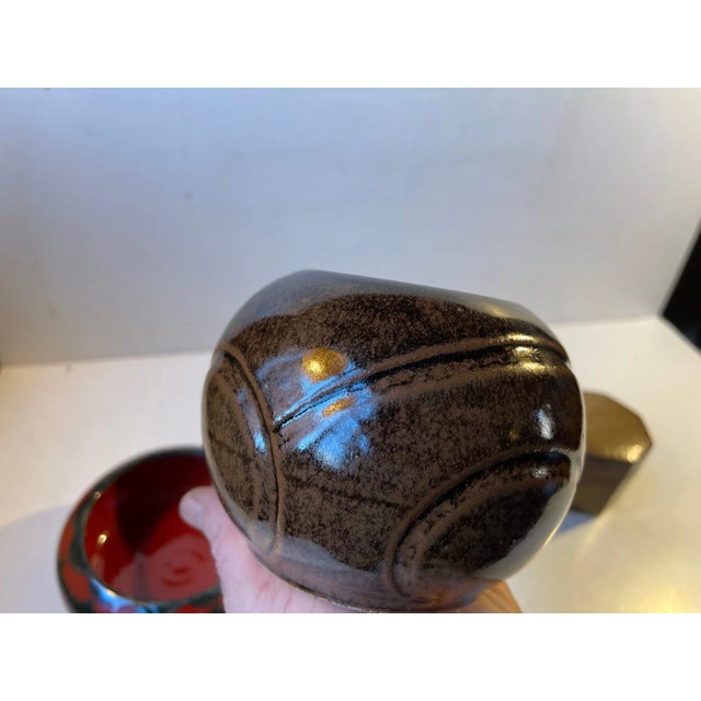 1960s Scandinavian Modern Studio Vases in Glazed Ceramic, 1960s, Set of 3 For Sale - Image 5 of 13