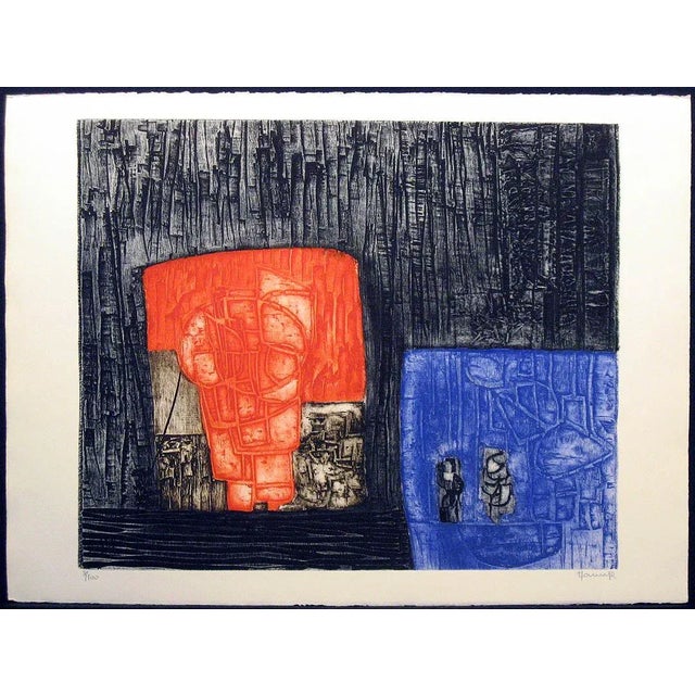 Limited edition intaglio collagraph art print by French artist Francis Marange. Hand signed and numbered by the artist in...