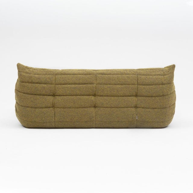 Togo Three-Seater Sofa in Olive Bouclet by Michel Ducaroy for Ligne Roset For Sale - Image 13 of 18