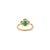 14k Solid Gold Emerald Ruby Past Present Future Ring Size 6.5 For Sale - Image 9 of 15