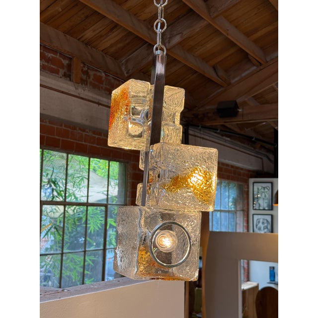 Mid-Century Modern Toni Zuccheri for VeArt Murano 3 Light Pendant, Italy, 1970s For Sale - Image 3 of 11